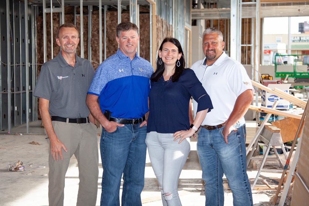 From left: Matt Bailey, Adam Pyle, Angela Blevins and Lane McMurry of BP Builders LLC